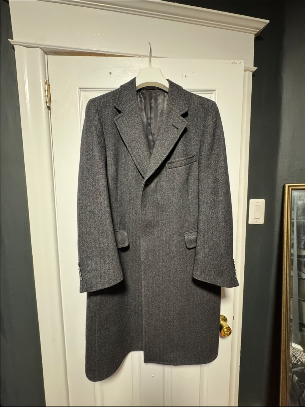 Ralph Lauren Men's Chaps Classic Wool Overcoat - Gray